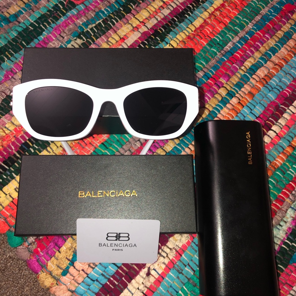 Balenciaga White Sunglasses